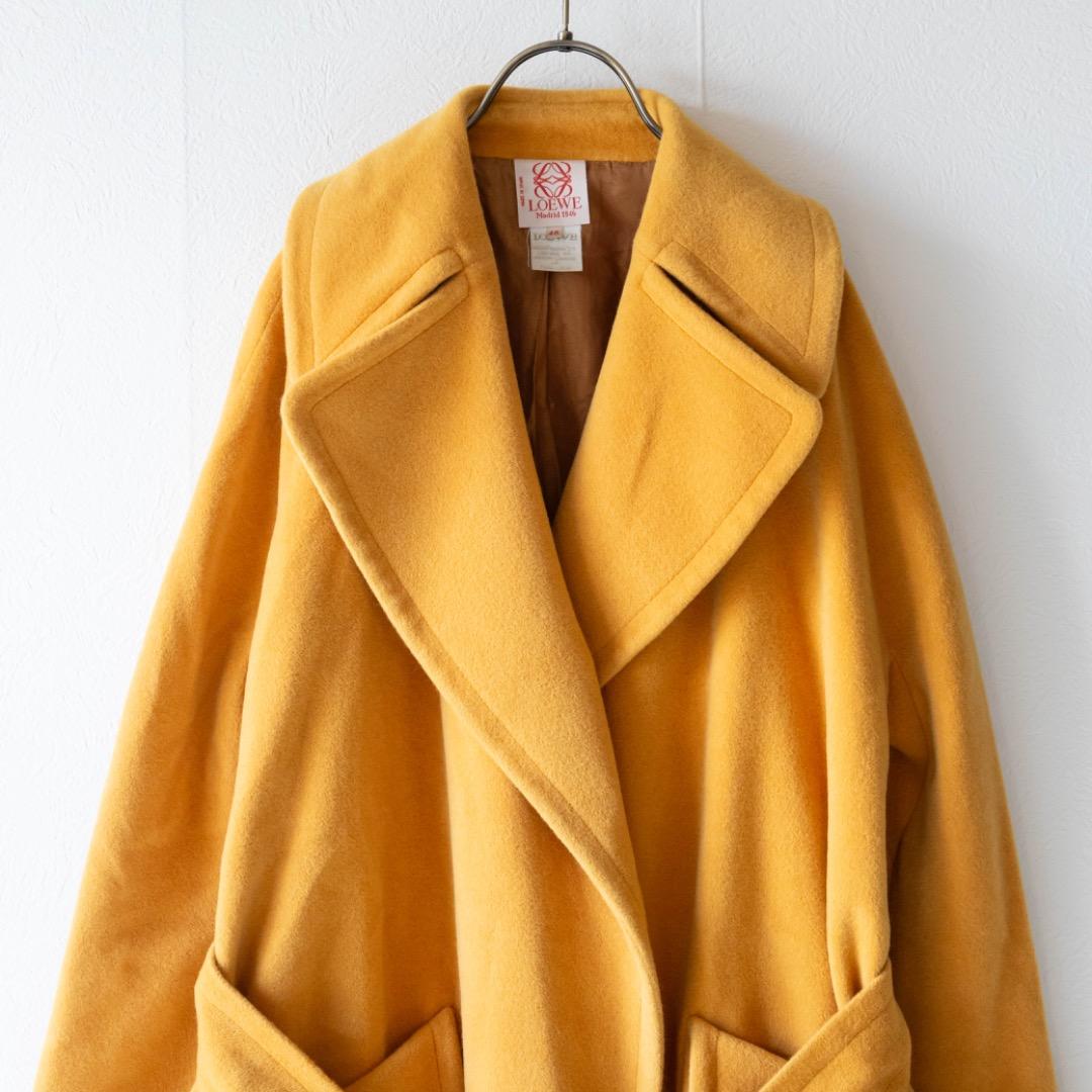 【LOEWE】ロエベ　ベルテッドコート　アンゴラ　カシゴラ　イエロー