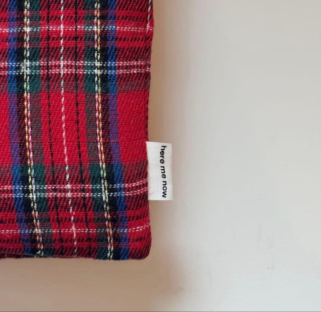 バインダーカバー　赤チェック　クリスマス　A6 韓国　貯金