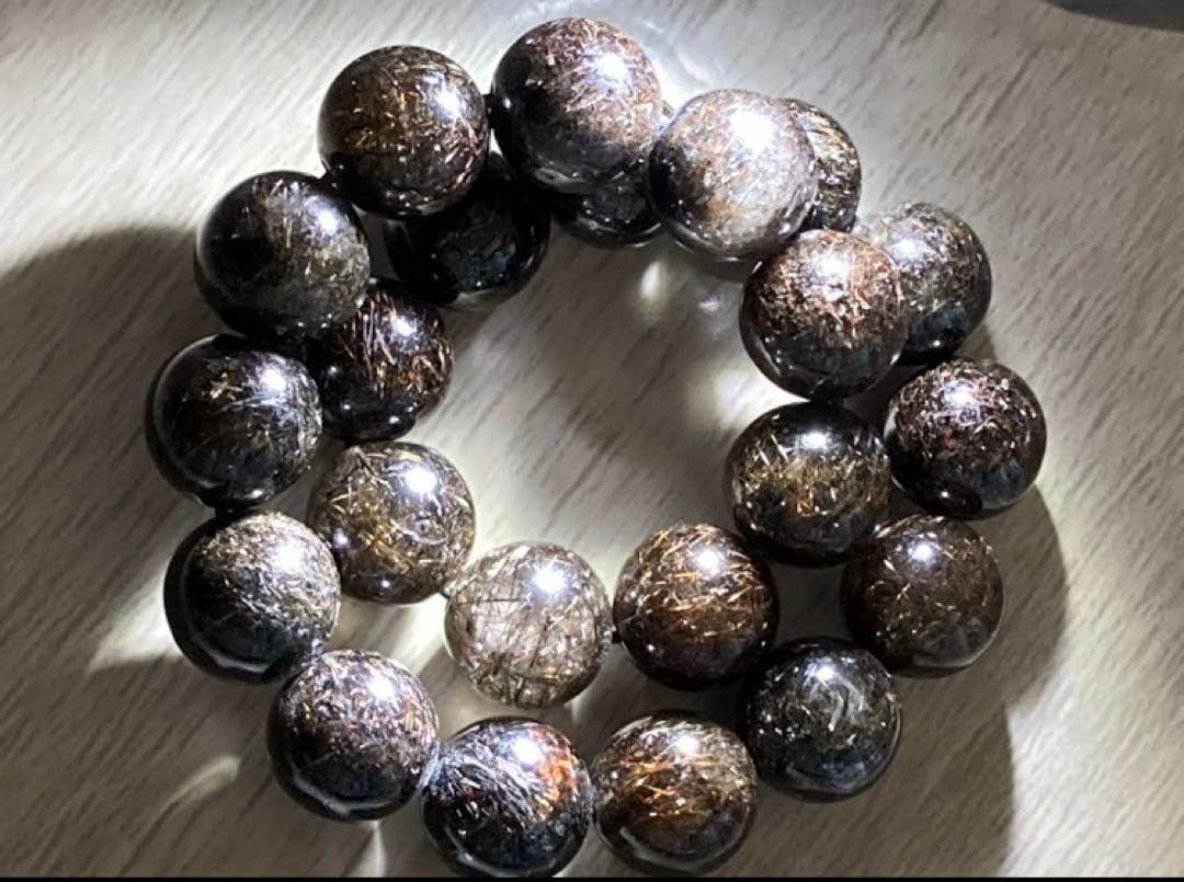 ⭐️大特価⭐️ブラックルチルクォーツ　 ルチレイテッドクォーツ　ブレスレット　天然石