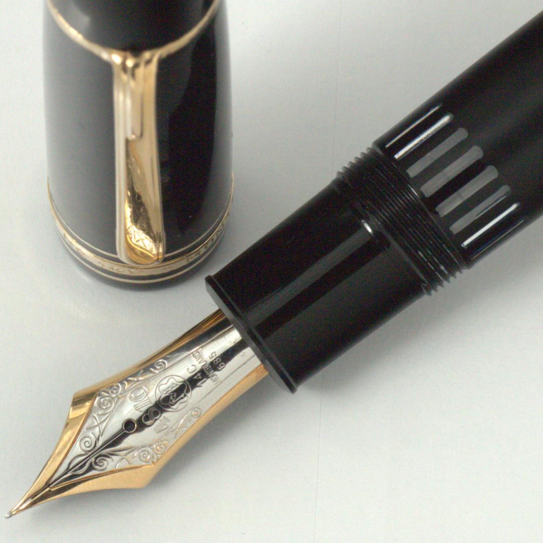 ★美品★　モンブラン　万年筆　149　14C　中白　EF　エボナイト芯　箱インク