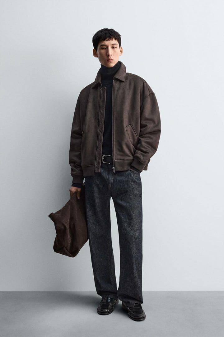 ZARA フェイクスエード　キルティングジャケット