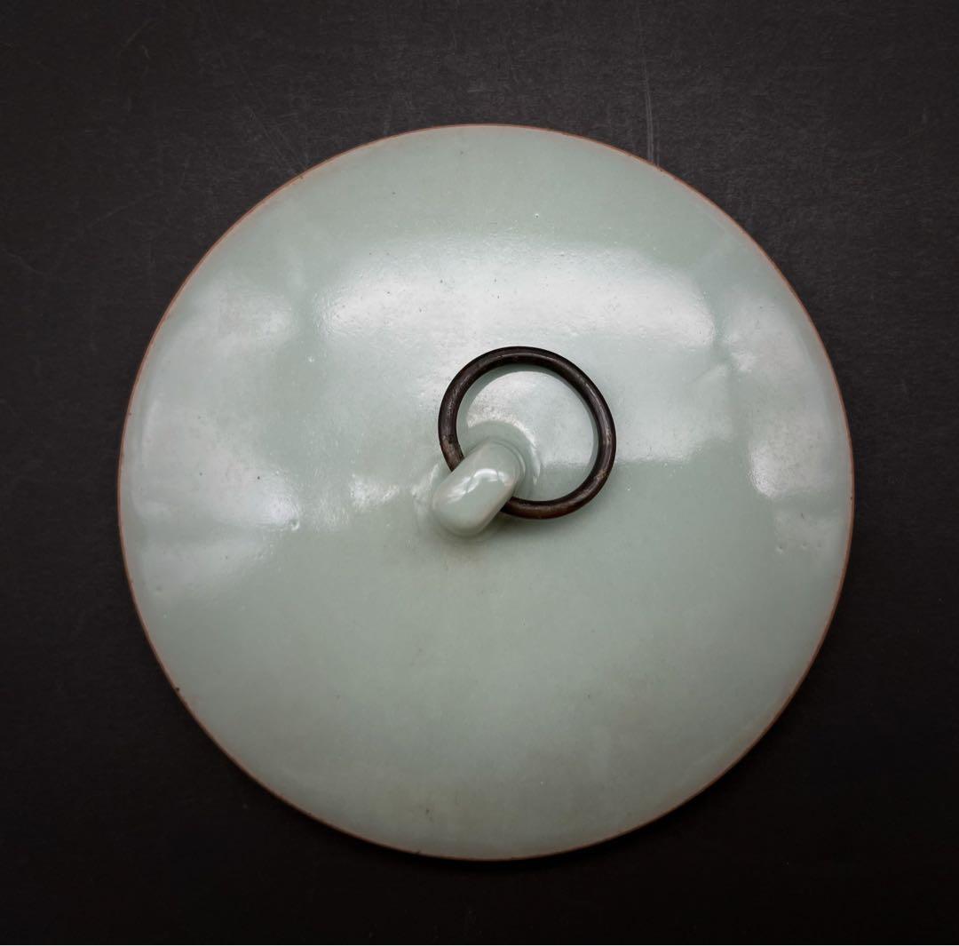 中国美術 古玩 青磁　雙耳お茶入れ　茶道具