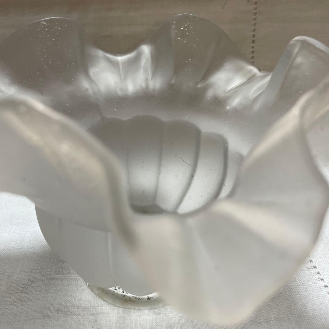 アンティーク透明ガラス製フリルシェイド