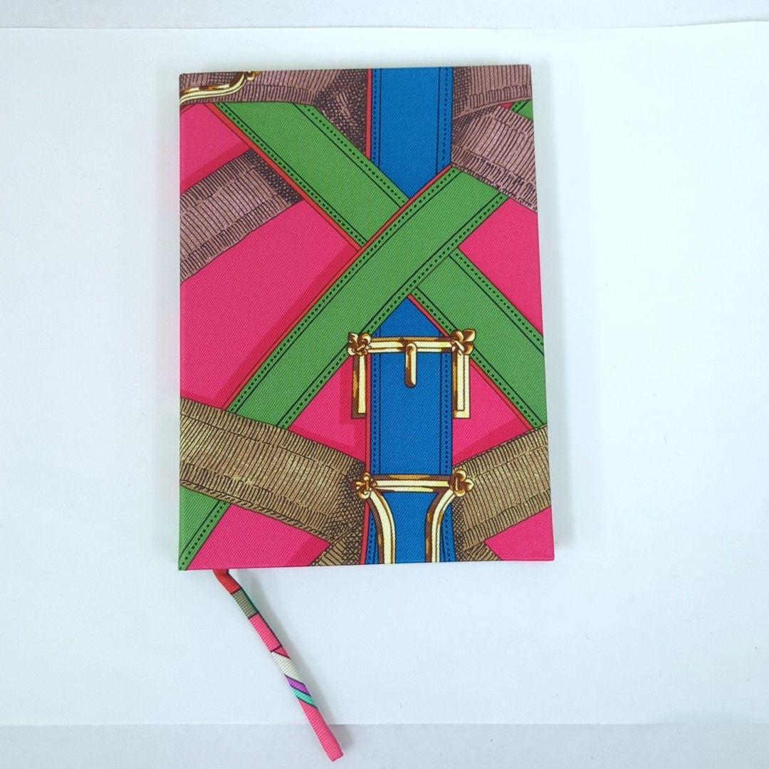 エルメス ベルトデザイン ノートブック メモ帳 ピンク カーキ ブルー【美品】