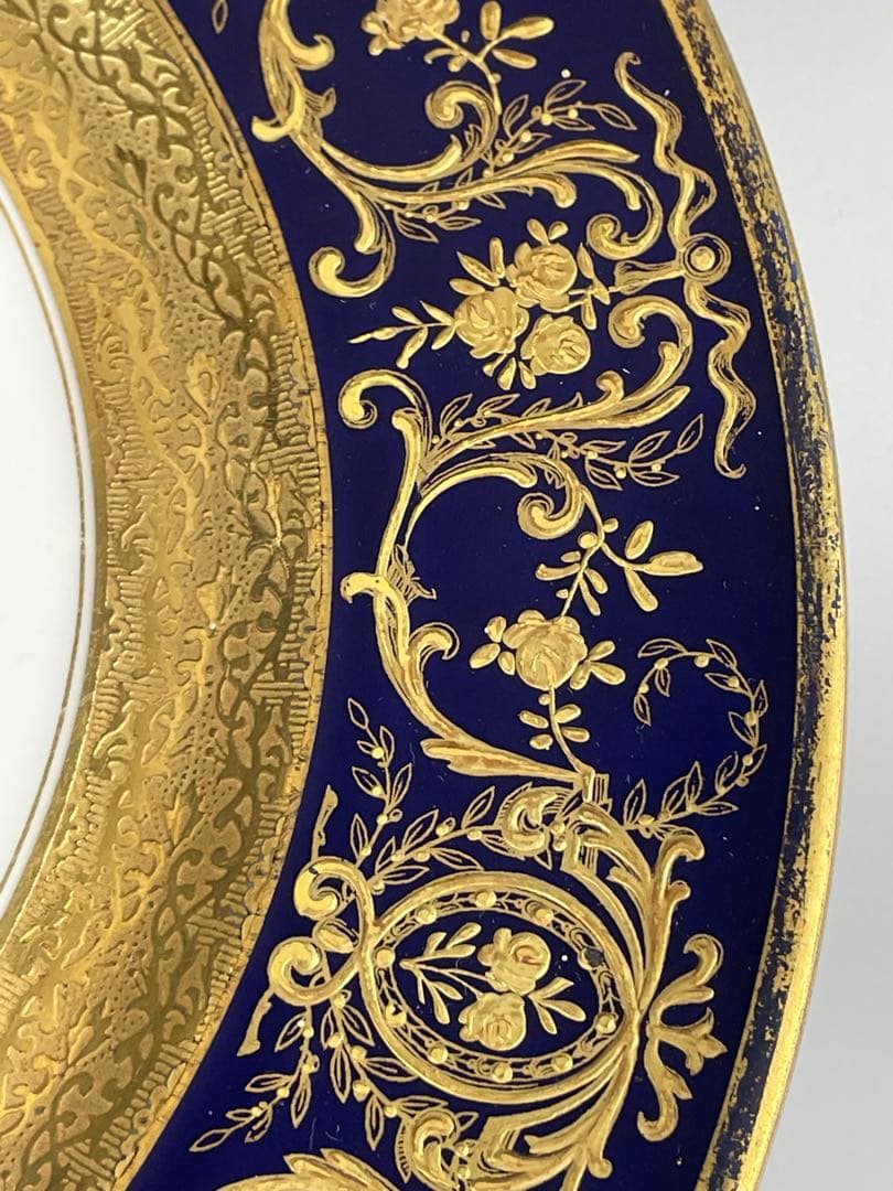 【大型】リモージュ ２６．８㎝ アーレンフェルト 大皿 金盛り 金彩 フランス