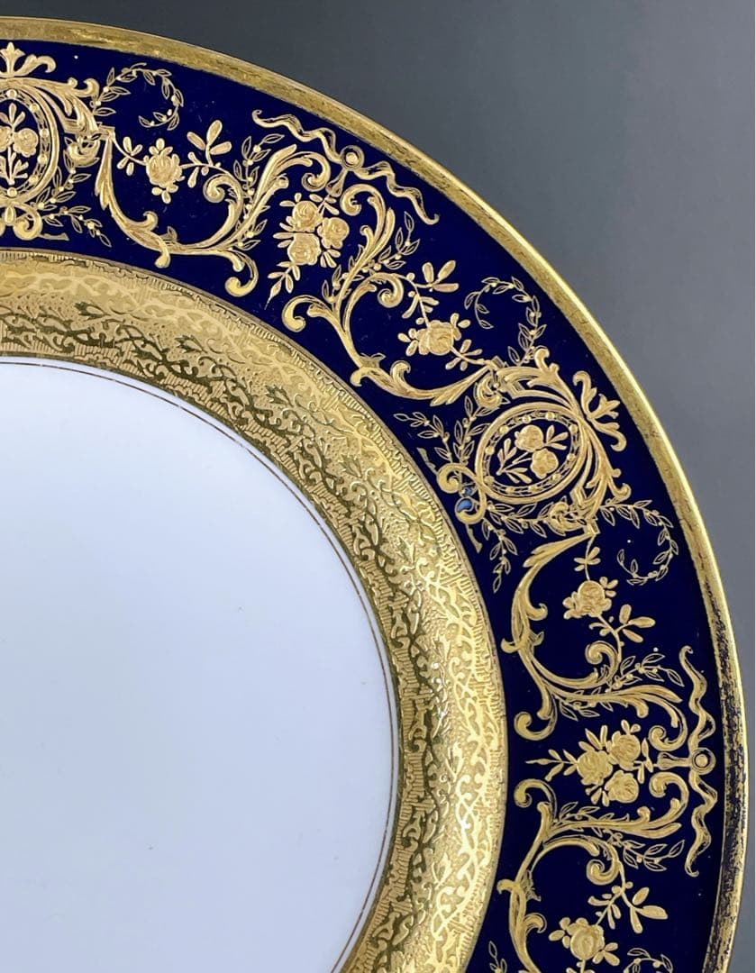 【大型】リモージュ ２６．８㎝ アーレンフェルト 大皿 金盛り 金彩 フランス