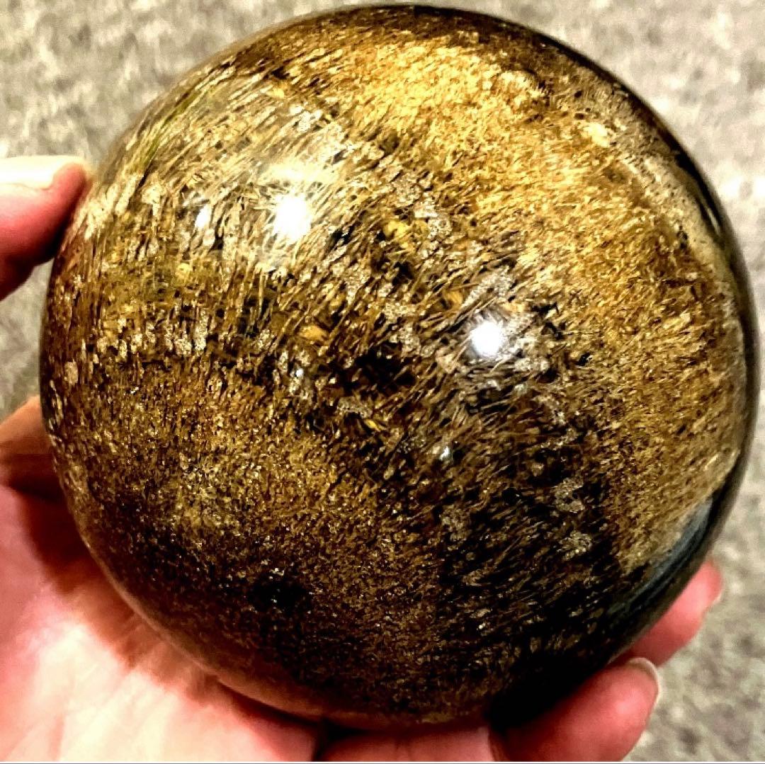 超特大　83mm ゴールドルチルクォーツ　金針水晶　パワーストーン