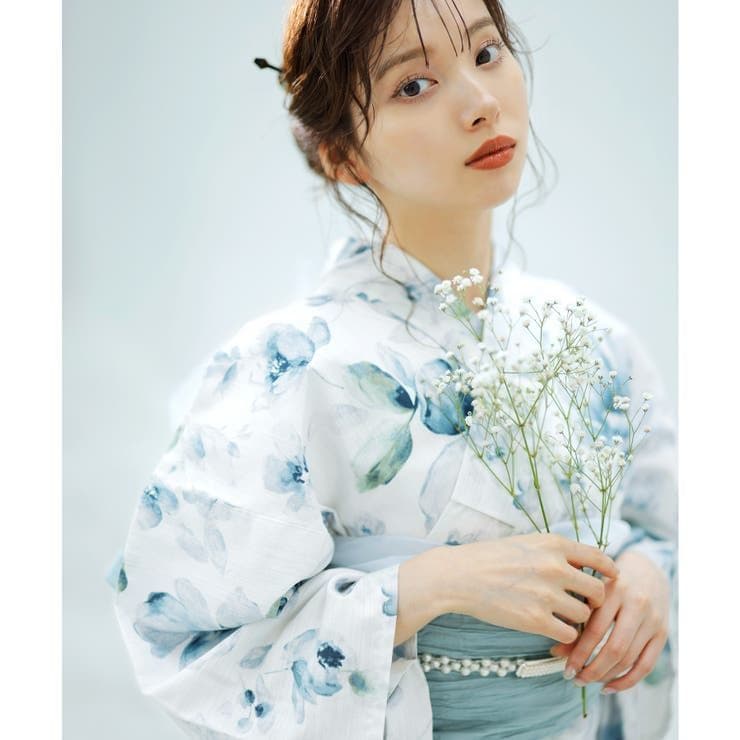 【新品未使用】Dita 浴衣セット（浴衣、兵児帯、紐、着付け本）涼風の燦々しらべ