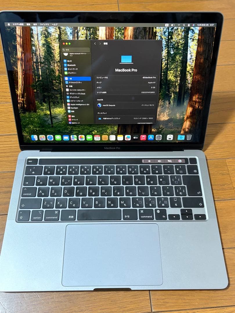 美品 MacBook Pro m1 8+256GB スペースグレイ