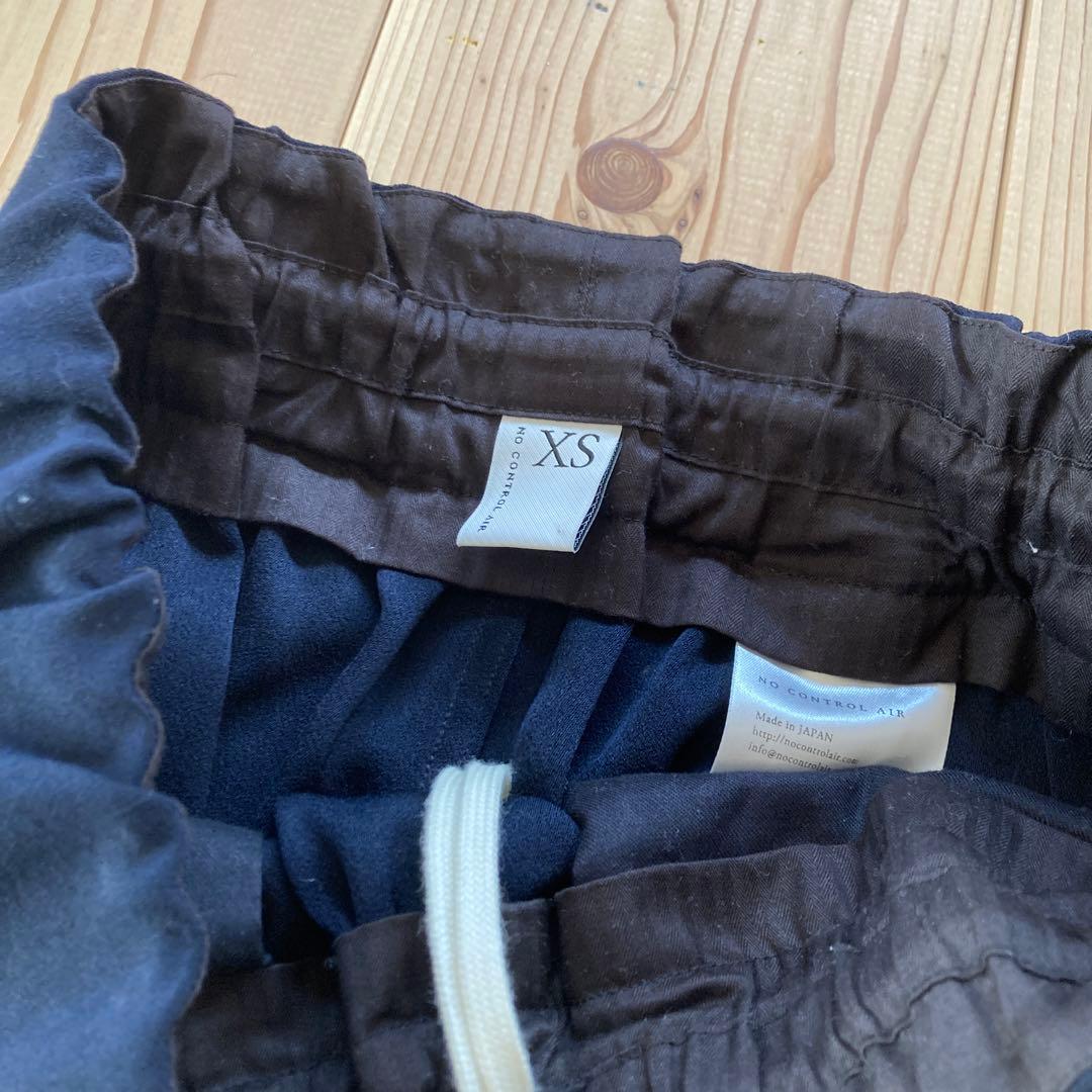 NO CONTROL AIR ネイビー ワイドパンツ ドレープパンツ　XS