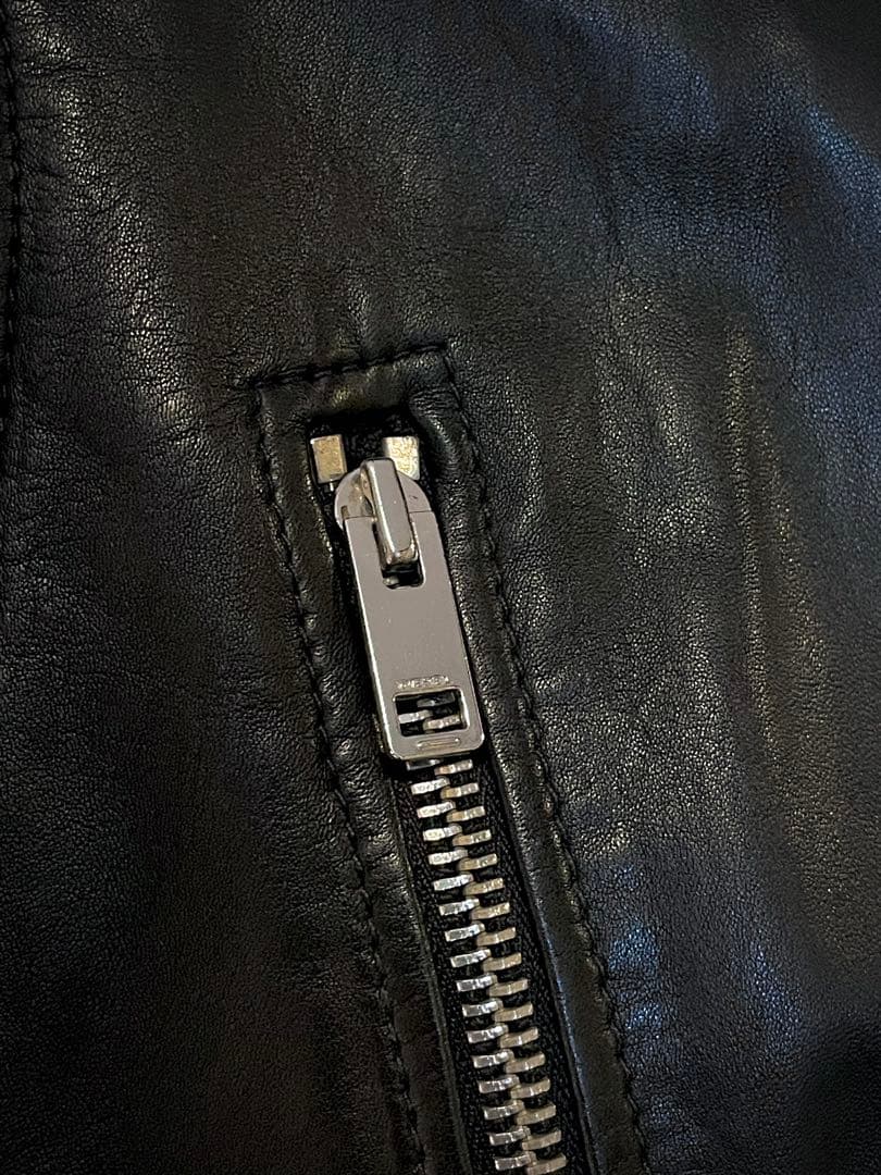 DIESEL ディーゼル 【M】羊革 レザー シングル ライダース ジャケット