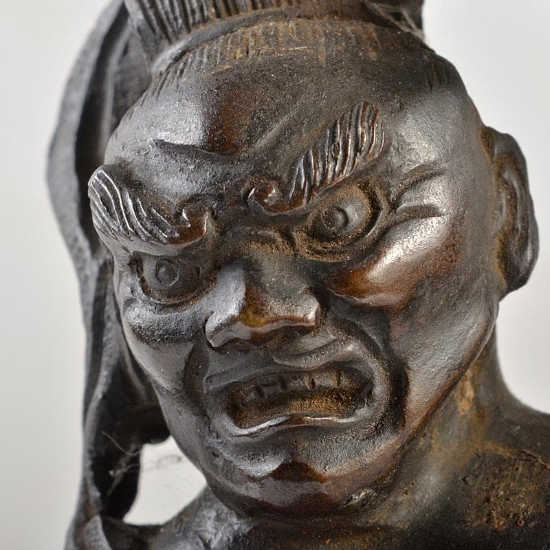 仏教美術　古銅　仁王像　金剛力士像　置物　H　R7416