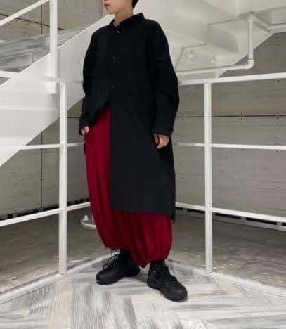 ワイズY's 22aw トリアセテートデシン　サルエルパンツ　赤