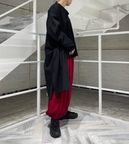 ワイズY's 22aw トリアセテートデシン　サルエルパンツ　赤