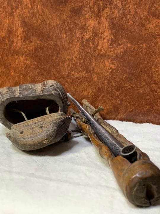 木製　竹煙管入れ 時代 古い喫煙具 古道具 骨董 キセル入れ キセルケース