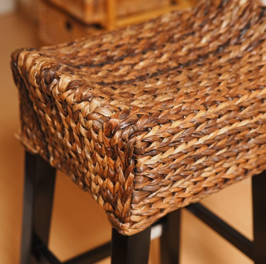 【美品】スツール カウンターチェア アジアン家具 ラタン 昭和レトロ