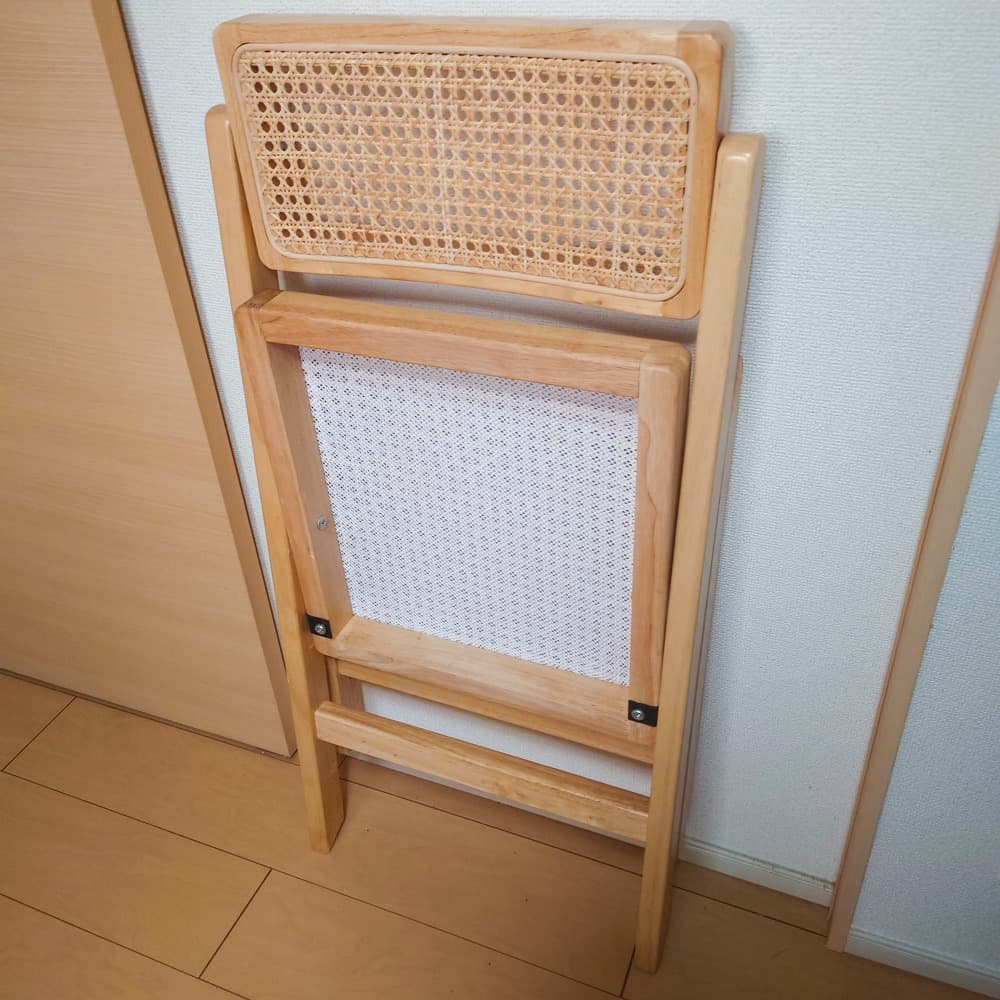 l’m【良品】ラタンチェア　かぎ編みイス　折りたたみ