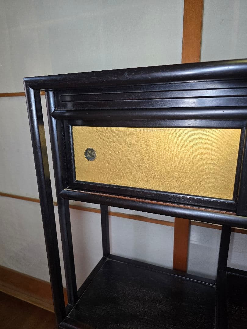昭和レトロ家具 茶箪笥 飾り棚 チェスト 当時物 紫檀 唐木 黒檀
