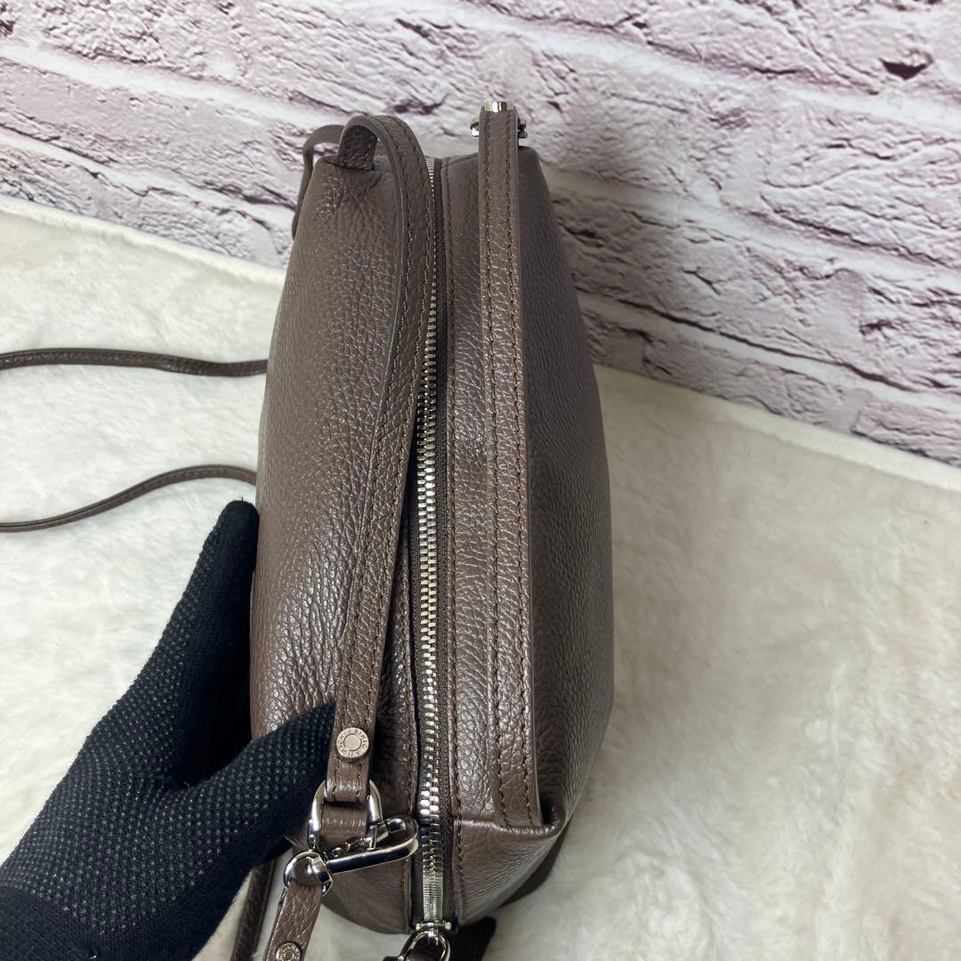 美品✨ジャンニキャリーニ アリファ M 2way シボ革 ショルダーバッグ