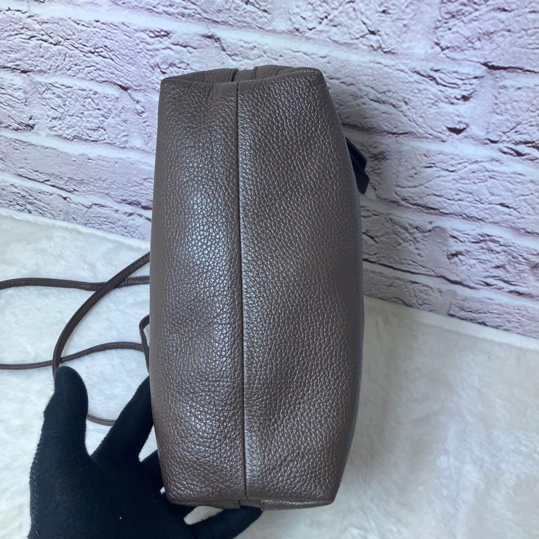 美品✨ジャンニキャリーニ アリファ M 2way シボ革 ショルダーバッグ