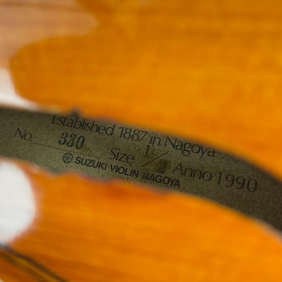 極美品●鈴木バイオリン No.330● 1/2 1990年製 極虎杢 上位モデル