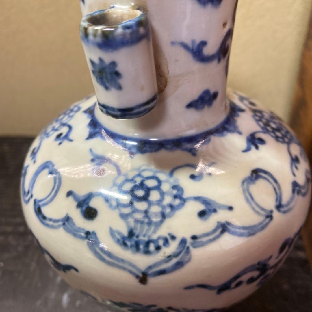 専用　中国古玩　耳付花瓶　17cm9cm