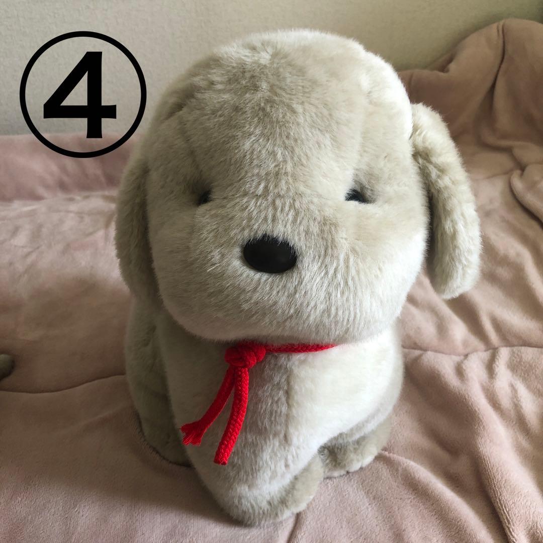 昭和レトロ　ヴィンテージ うめ吉　お座りポーズ　ぬいぐるみ　4コセット 中古品