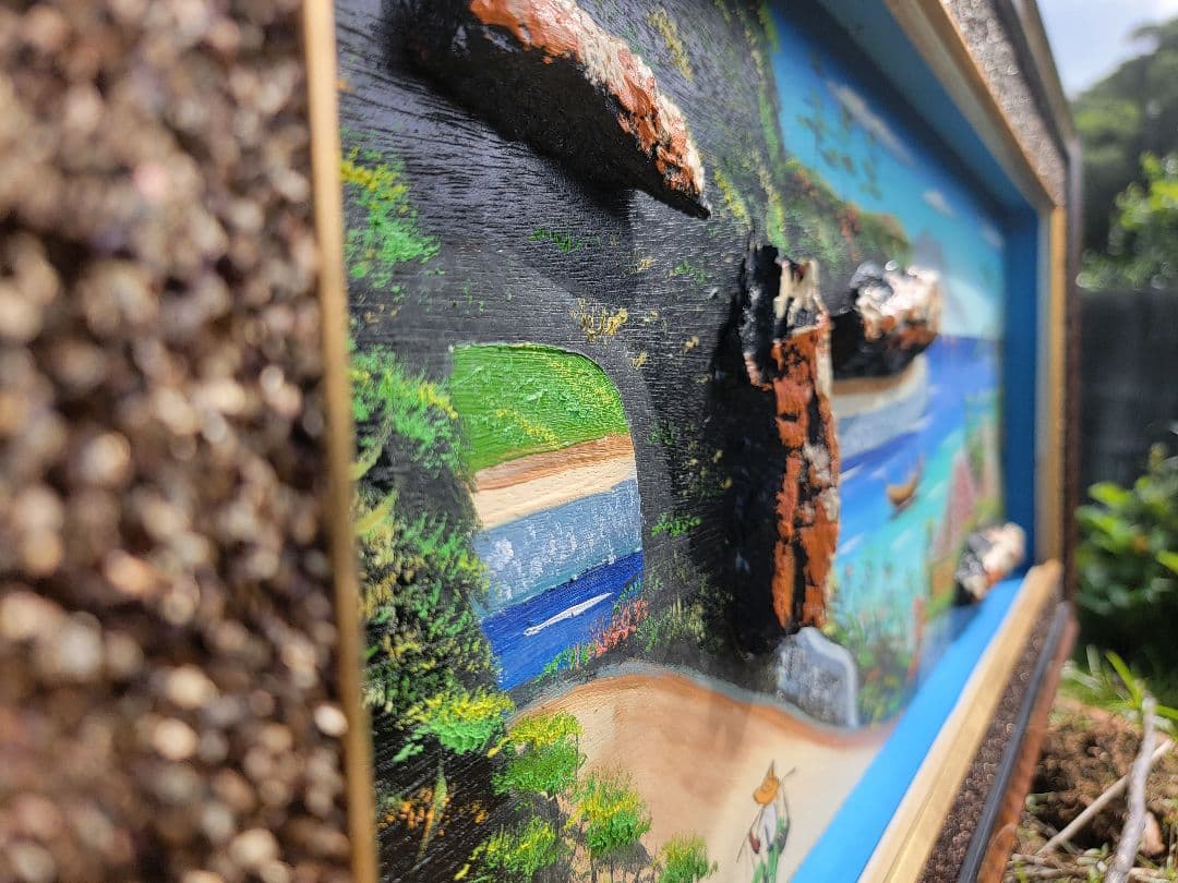 風景画 沖縄　アンティーク　絵画　絵　 約87.5cm x 42.5
cm