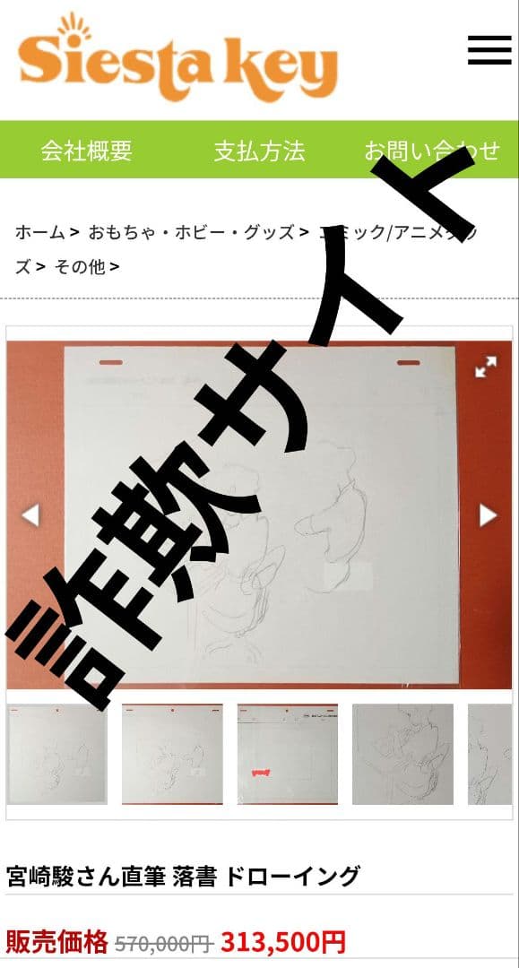 宮崎駿監督 直筆 落書き メルカリ出品以外全て詐欺です 詐欺サイトにご注意下さい