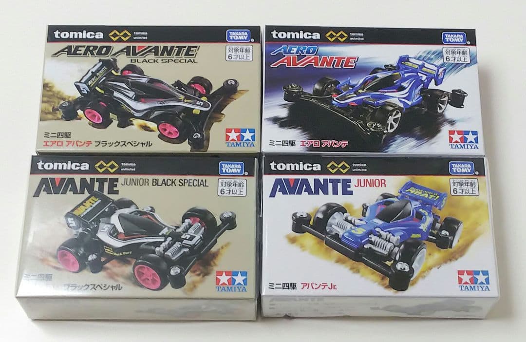 新品 トミカ ミニカー ミニ四駆 4台セット エアロアバンテ ブラックスペシャル