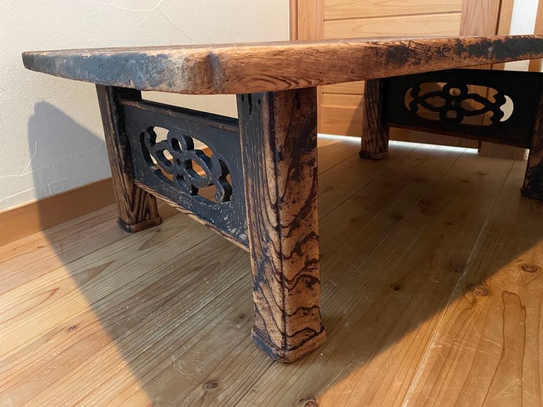 アンティーク　昭和レトロ　杉の座卓　古道具