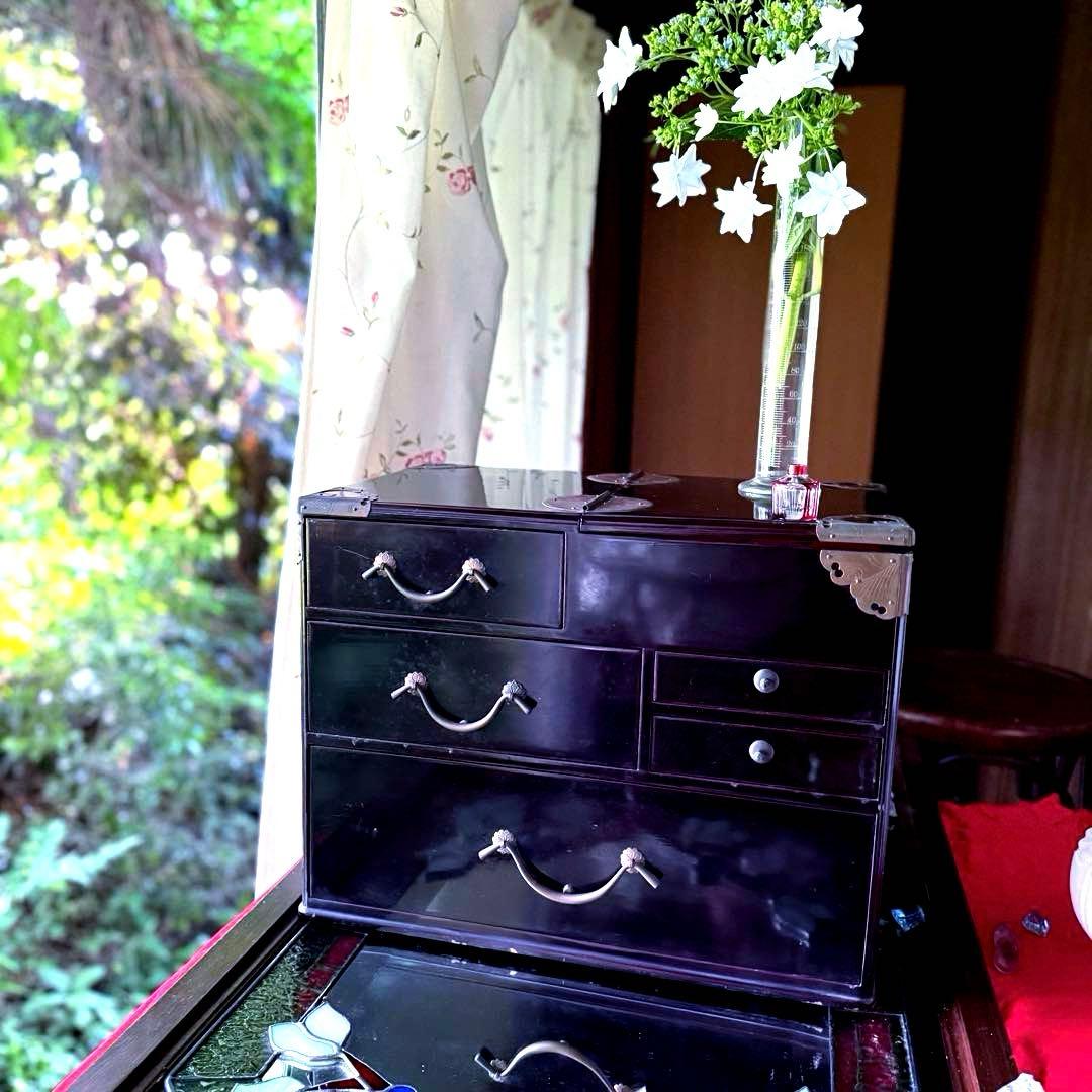 2193様感謝‼️大正浪漫スッゴイへそくり裁縫箱銅金具飾針山付仕込箪笥1竿