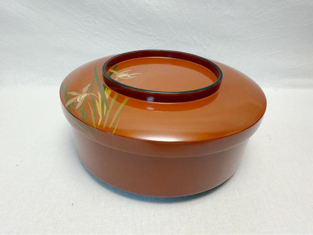 茶道具 木製古代朱塗 蘭蒔絵 多用鉢 菓子鉢 天麩羅 どんぶり等 5客揃
