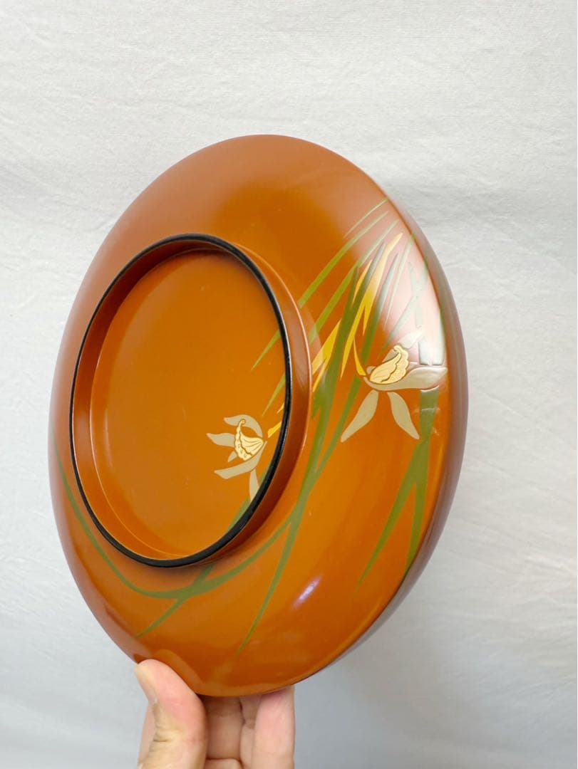 茶道具 木製古代朱塗 蘭蒔絵 多用鉢 菓子鉢 天麩羅 どんぶり等 5客揃