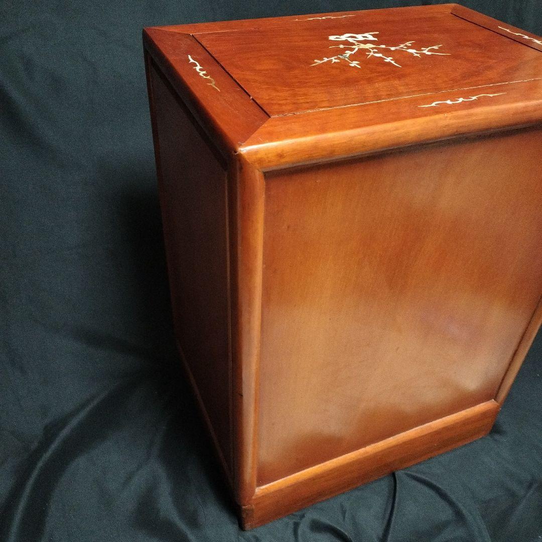 唐木 螺鈿細工 無垢材 アンティーク レトロ 棚 箪笥