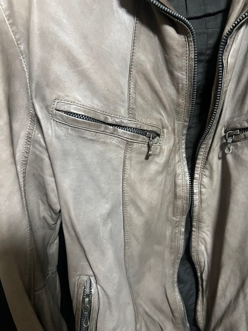 SHELLAC シェラック　グレーレザーライダース送料無料！おまけ付き！