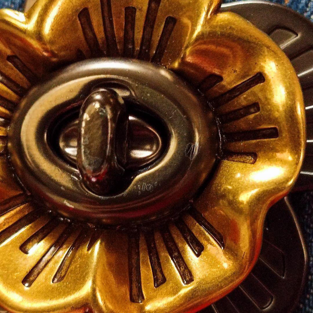 COACH　ショルダーバッグ　花　フラワー　チェーンショルダー　デニム