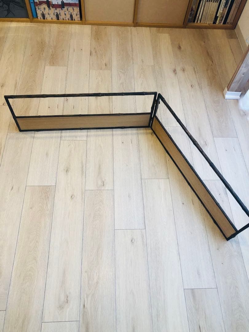 指物師　善州　造 古竹意　炉屏　２枚折 共箱付き 煎茶道具結界斑竹