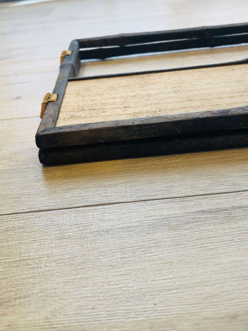 指物師　善州　造 古竹意　炉屏　２枚折 共箱付き 煎茶道具結界斑竹