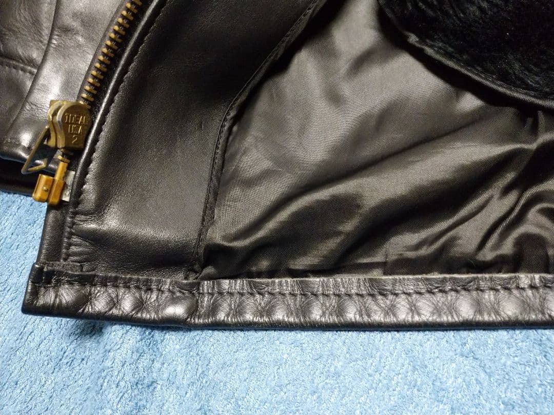 古着 Schott AT101 40 良品 シングル トラッカー ショット 黒