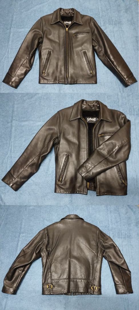 古着 Schott AT101 40 良品 シングル トラッカー ショット 黒