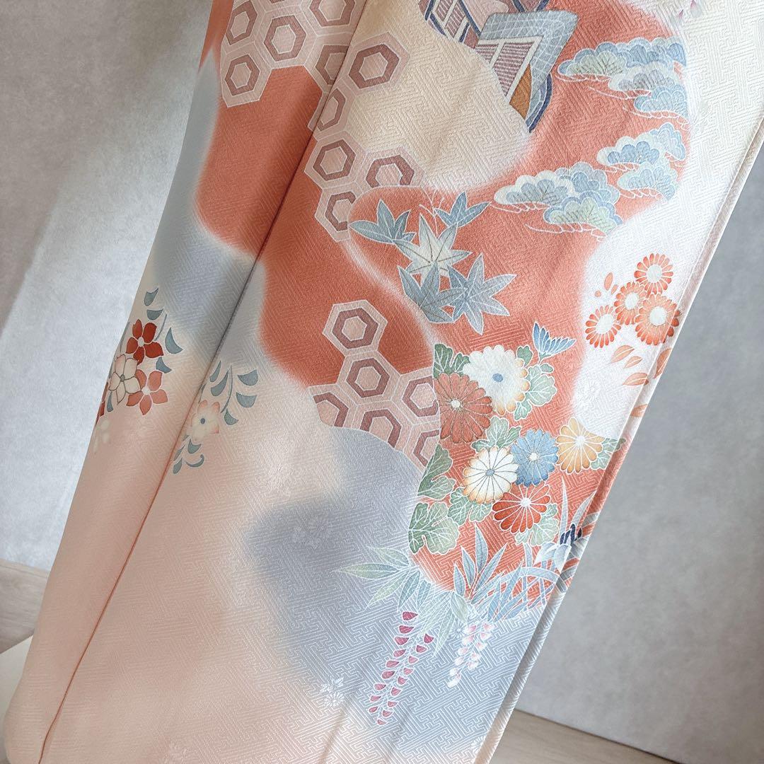 訪問着　フルセット　着物　正絹　トールサイズ　友禅　ほんのり雅　入学式　J7