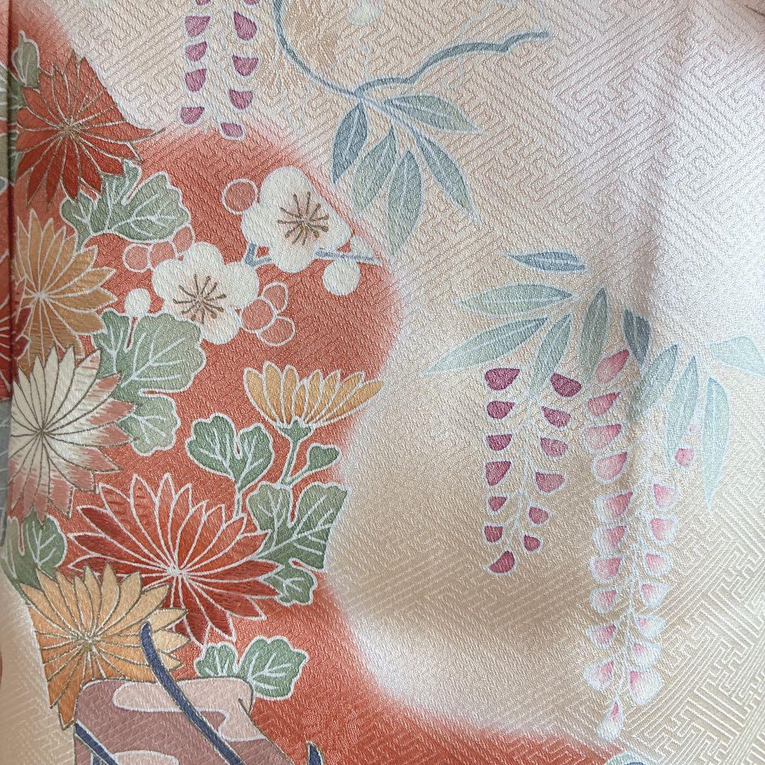 訪問着　フルセット　着物　正絹　トールサイズ　友禅　ほんのり雅　入学式　J7