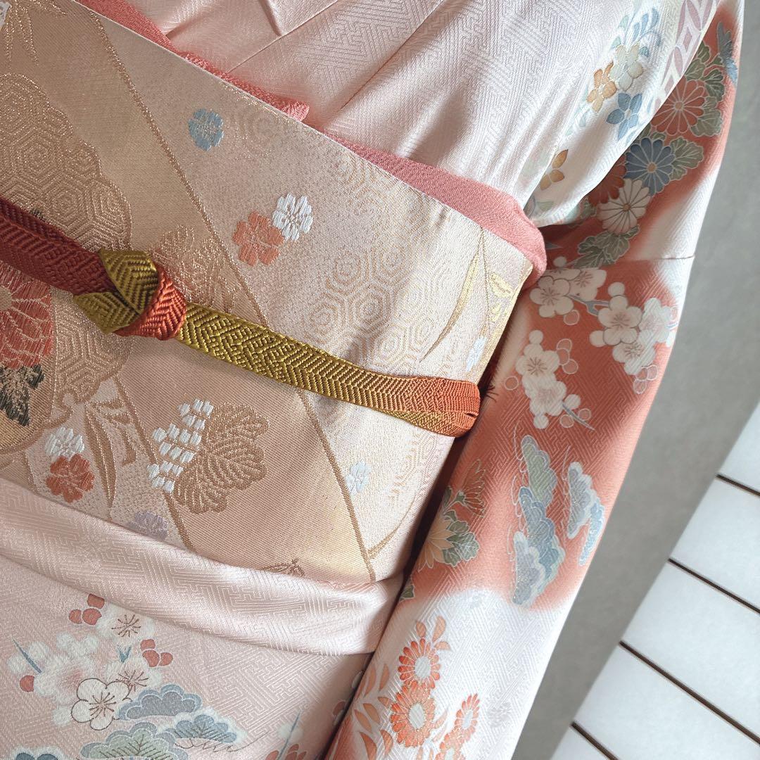 訪問着　フルセット　着物　正絹　トールサイズ　友禅　ほんのり雅　入学式　J7