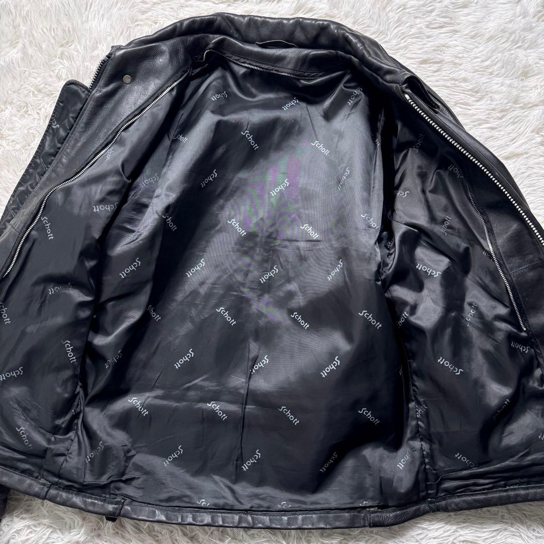 希少モデル✨schott トラッカージャケット　本革　441 黒　38