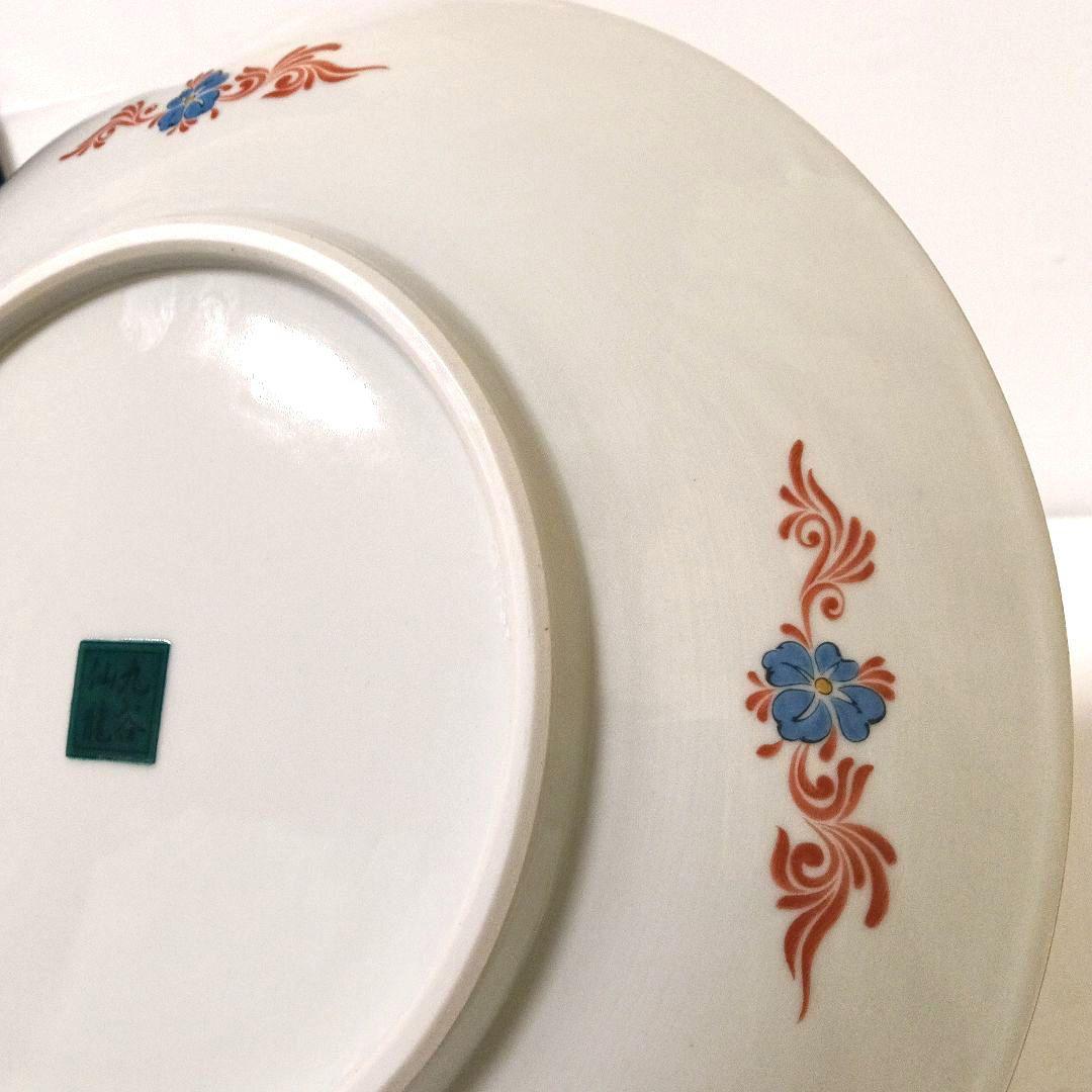 美品 九谷焼 九谷仙龍 大皿 飾皿 古九谷花鳥（皿立付）30cm