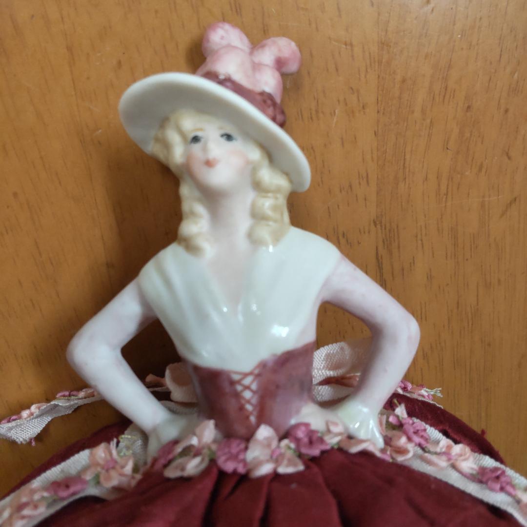 ハーフドール　ピンクッション　ボルドー