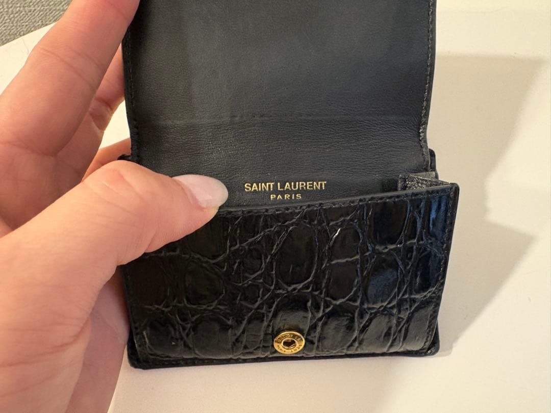 SAINT LAURENT ブラック二つ折り財布 保存袋付き