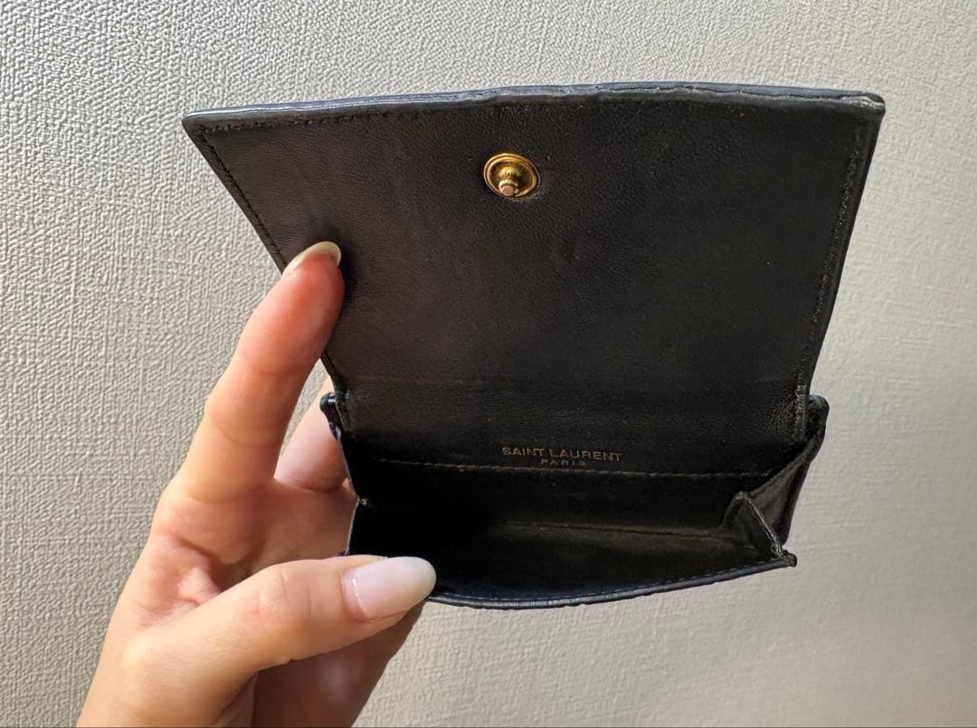 SAINT LAURENT ブラック二つ折り財布 保存袋付き