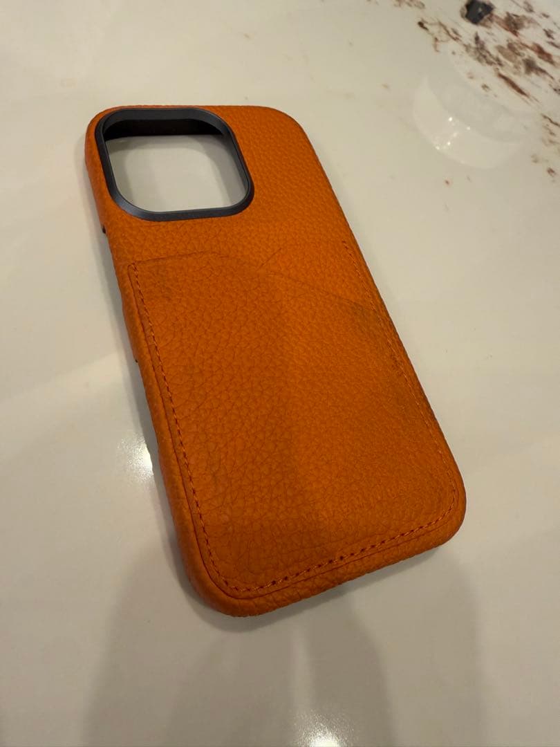 オレンジ レザー ボナベンチュラ　iPhone16pro iPhoneケース